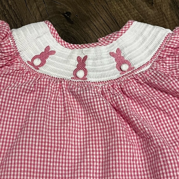 Lil Cactus Pink Gingham Smocked Dress & Bloomers Set - Picture 2 of 12
